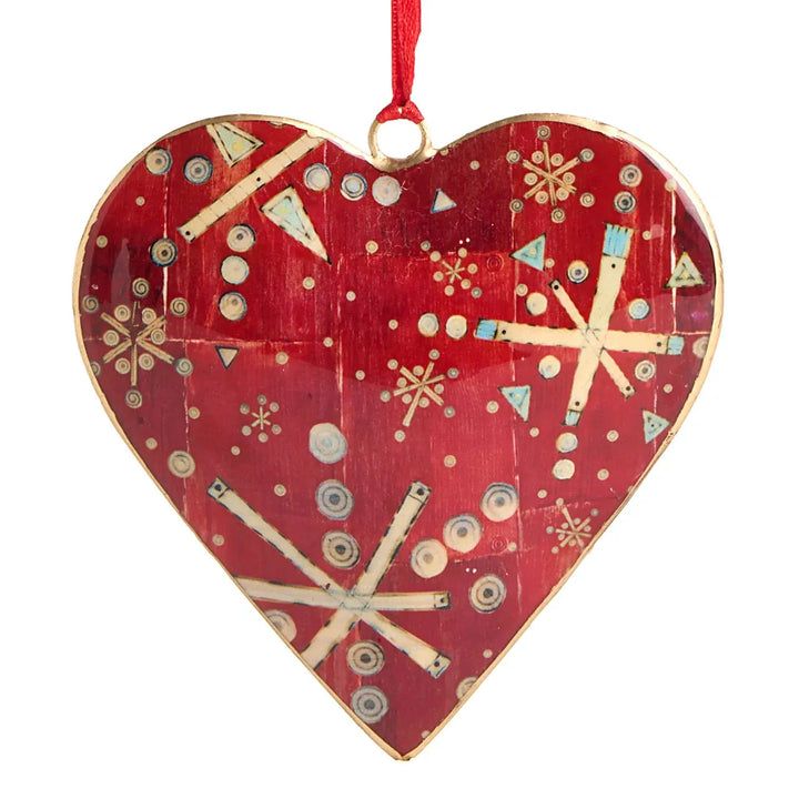 Demdaco Christmas Ornament Snowflake Metal Heart Ornament