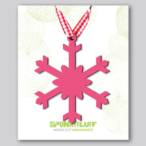 Spunky Fluff Proudly handmade in South Dakota, USA Magenta Snowflake Ornament "Chill"