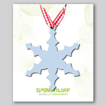 Load image into Gallery viewer, Spunky Fluff Proudly handmade in South Dakota, USA Powder Snowflake Ornament &quot;Freeze&quot;
