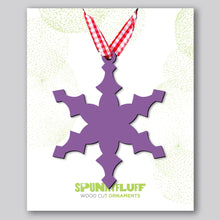 Load image into Gallery viewer, Spunky Fluff Proudly handmade in South Dakota, USA Purple Snowflake Ornament &quot;Freeze&quot;
