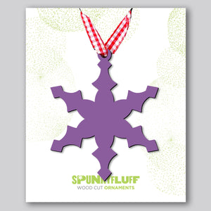 Spunky Fluff Proudly handmade in South Dakota, USA Purple Snowflake Ornament "Freeze"