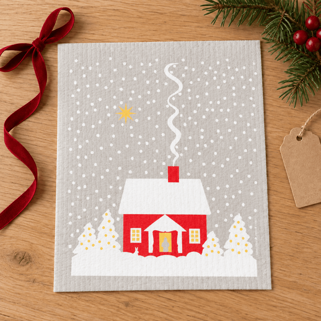 Cose Nuove Home Decor - Linens Snowy House Swedish Dishcloth