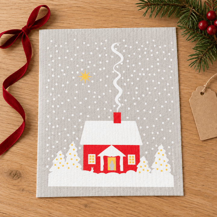Cose Nuove Home Decor - Linens Snowy House Swedish Dishcloth