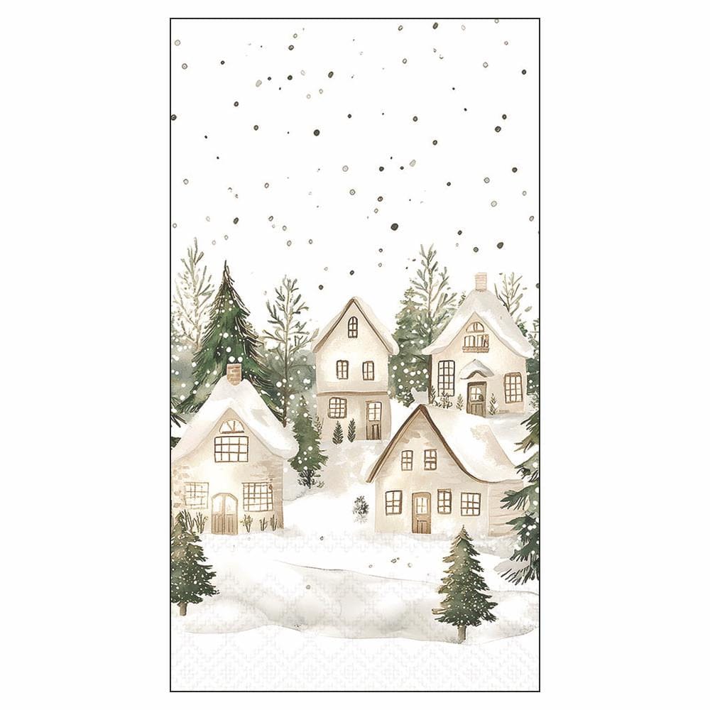 Paperproducts Design Paper Guest Towels Snowy Houses Paper Guest Towels