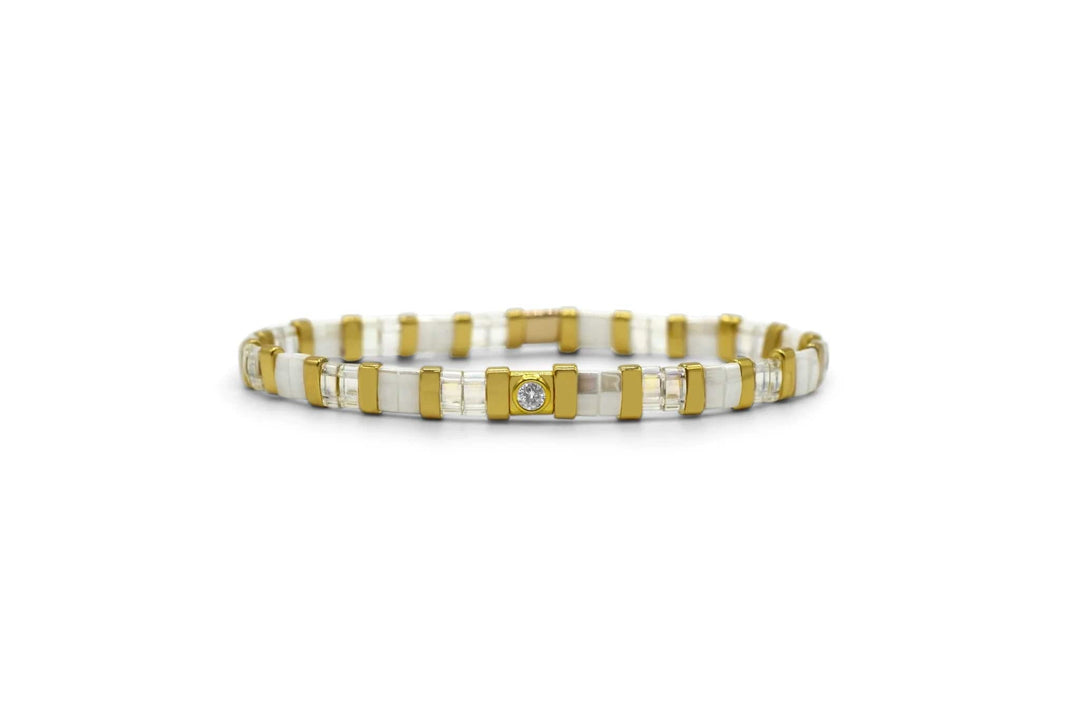 Stia April (Diamond CZ) So Colorful Tila Bracelet