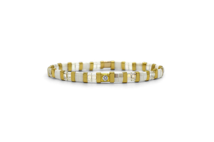 Stia April (Diamond CZ) So Colorful Tila Bracelet
