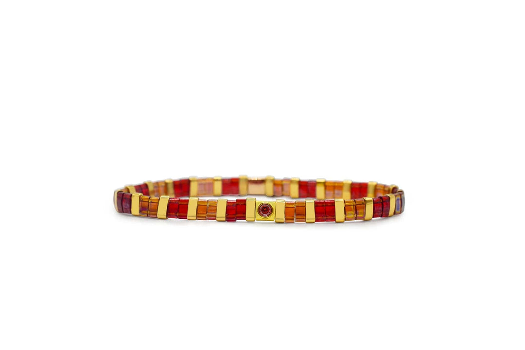 Stia January (Garnet) So Colorful Tila Bracelet