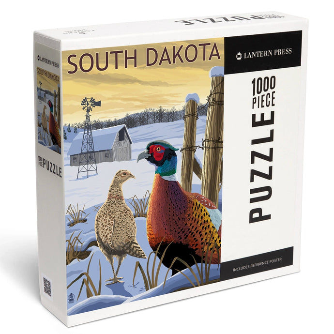 Lantern Press Proudly Handmade in Washington, USA South Dakota Pheasants 1000 Piece Puzzle