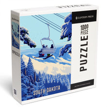 Load image into Gallery viewer, Lantern Press Proudly Handmade in Washington, USA South Dakota Ski Lift Above the Trees 1000 Piece Puzzle
