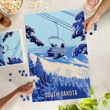 Load image into Gallery viewer, Lantern Press Proudly Handmade in Washington, USA South Dakota Ski Lift Above the Trees 1000 Piece Puzzle
