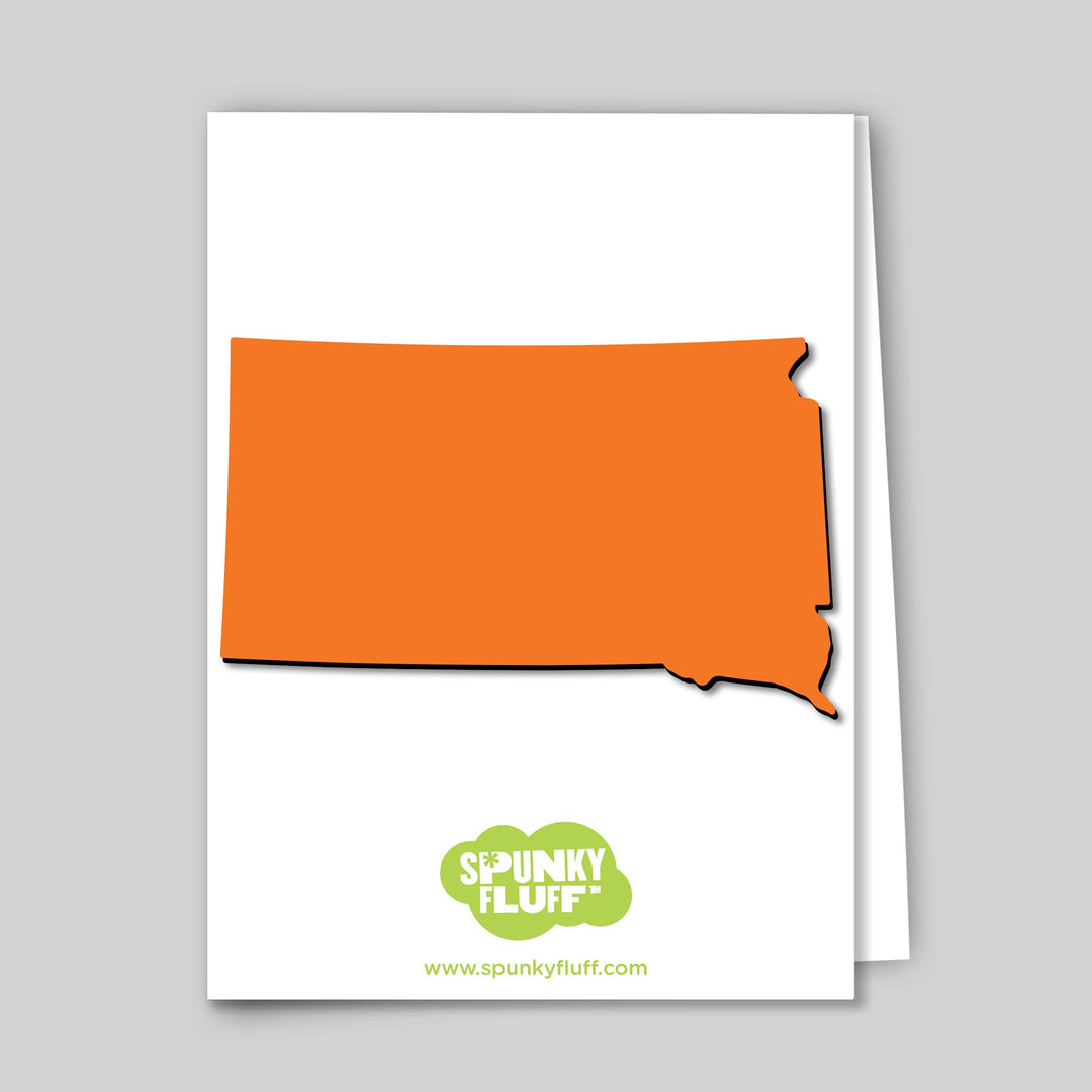 Spunky Fluff Proudly handmade in South Dakota, USA Orange South Dakota State Shape Magnet – State Pride Fridge Magnet