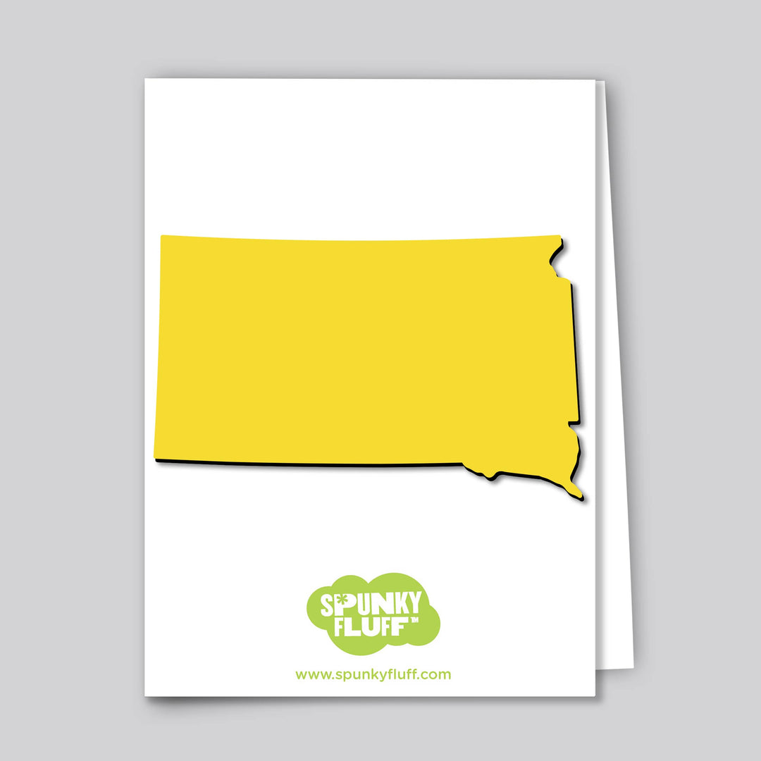 Spunky Fluff Proudly handmade in South Dakota, USA Yellow South Dakota State Shape Magnet – State Pride Fridge Magnet