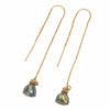 Mickey Lynn Proudly Handmade in Georgia, USA Spectral Threader Earrings, Spectral Labradorite Prisms w/14k Gold Filled Sparkle Rings on threader earrings