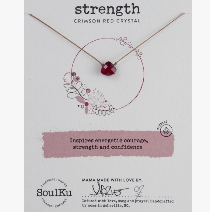 SoulKu Jewelry Strength - Crimson Red Crystal Necklace