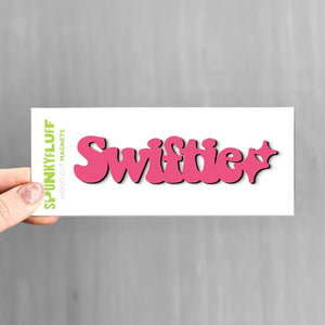 Spunky Fluff Magnet Magenta Swiftie Tiny Word Magnet, Taylor Swift Themed Magnet