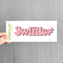 Load image into Gallery viewer, Spunky Fluff Magnet Pink Swiftie Tiny Word Magnet, Taylor Swift Themed Magnet
