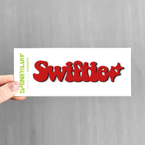 Spunky Fluff Magnet Red Swiftie Tiny Word Magnet, Taylor Swift Themed Magnet