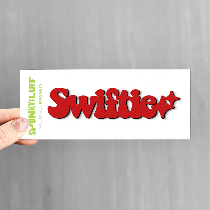 Spunky Fluff Magnet Red Swiftie Tiny Word Magnet, Taylor Swift Themed Magnet