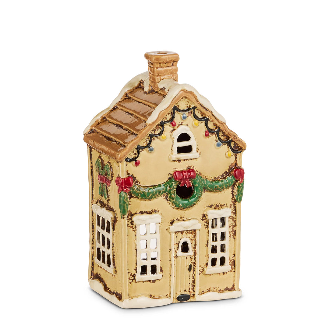 Raz Imports Inc Christmas Decor Tan Ceramic Christmas House – 8″