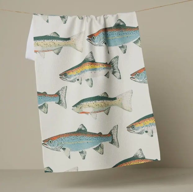 Geometry Home Decor - Linens - Geometry Kitchen Tea Towel - Hooked on Fishing