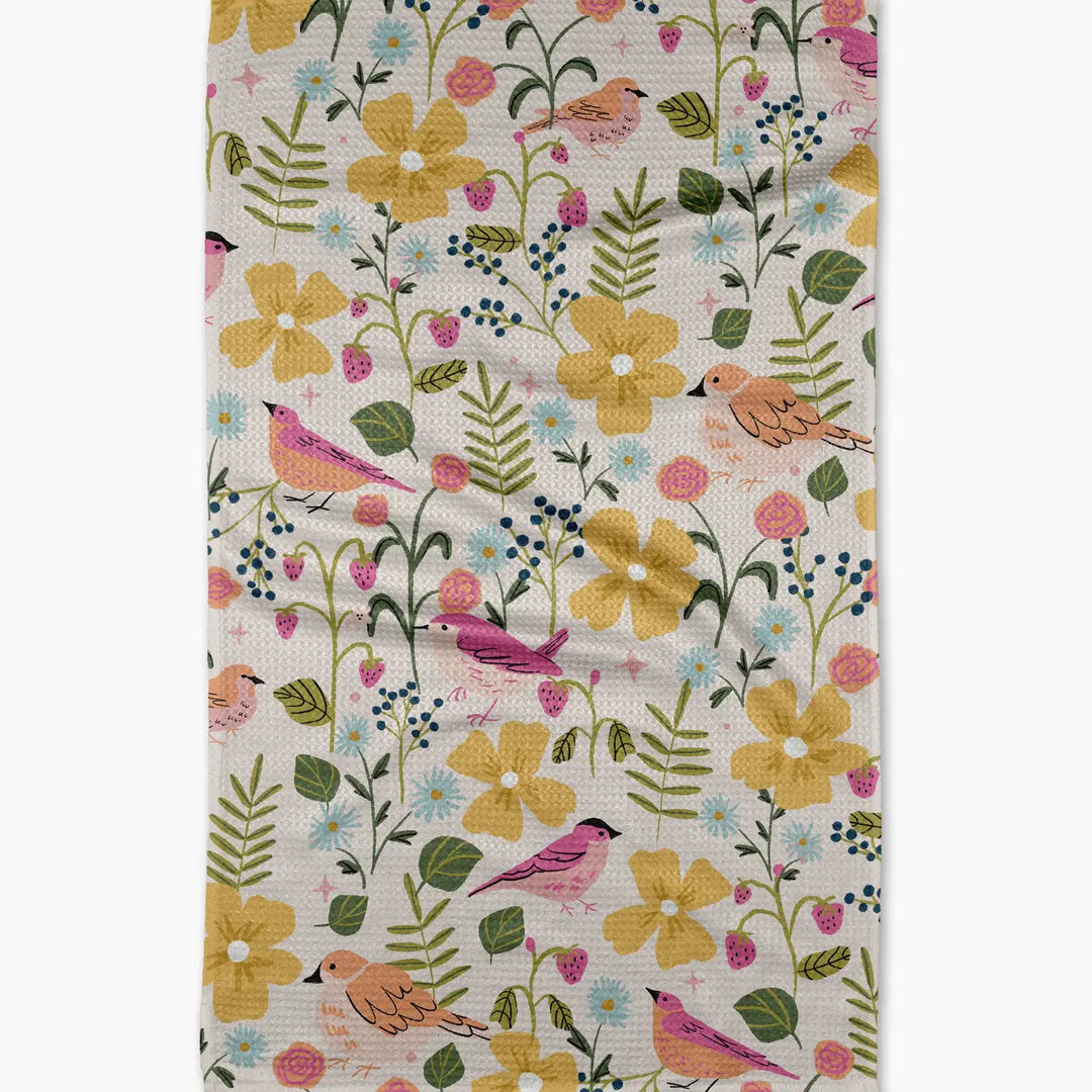 Geometry Home Decor - Linens - Geometry Kitchen Tea Towel - Summer Songbirds