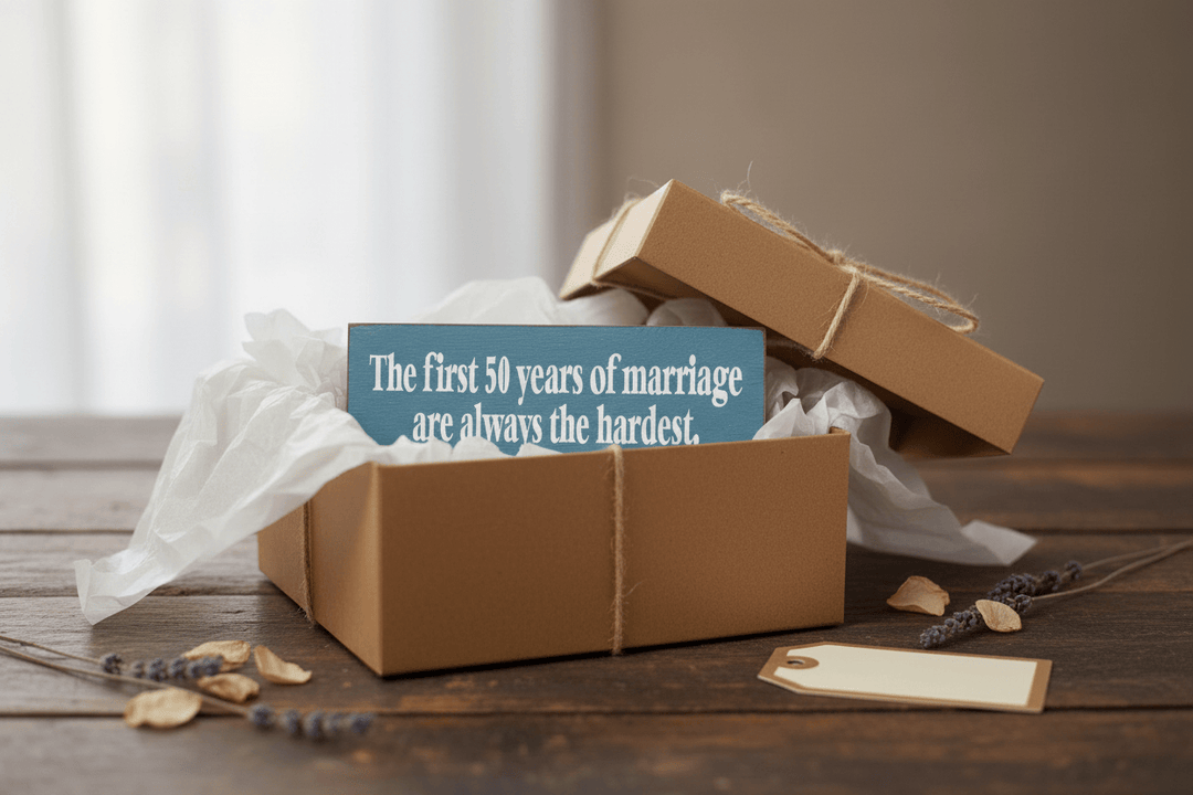 Sawdust City Other - Novelty Gifts The First 50 Years Of Marriage are Always The Hardest- Funny Wooden Sign