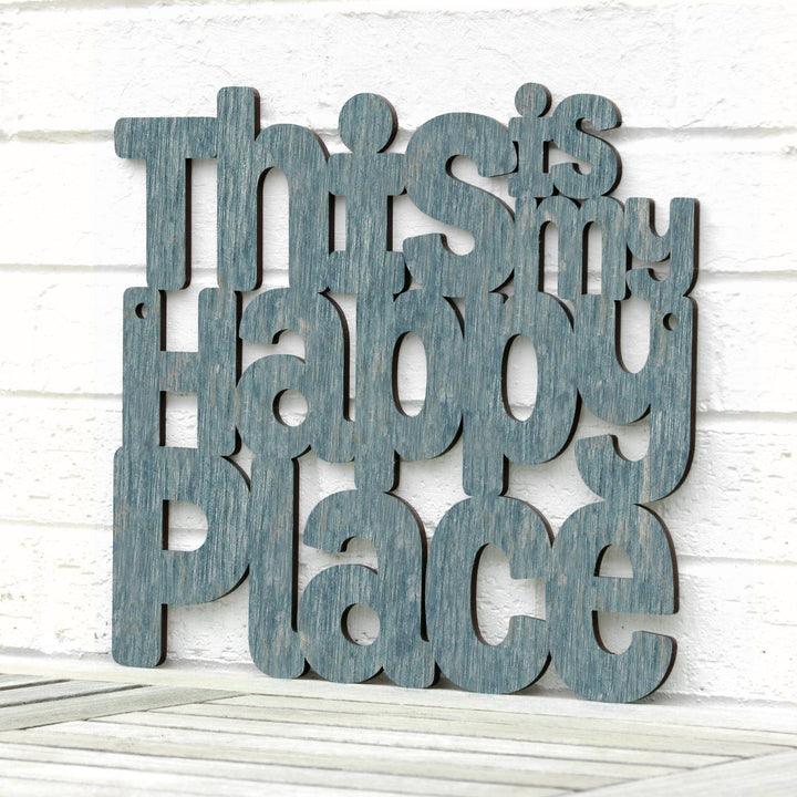 Spunky Fluff Proudly Handmade in South Dakota, USA Weathered Denim / Small This is my Happy Place