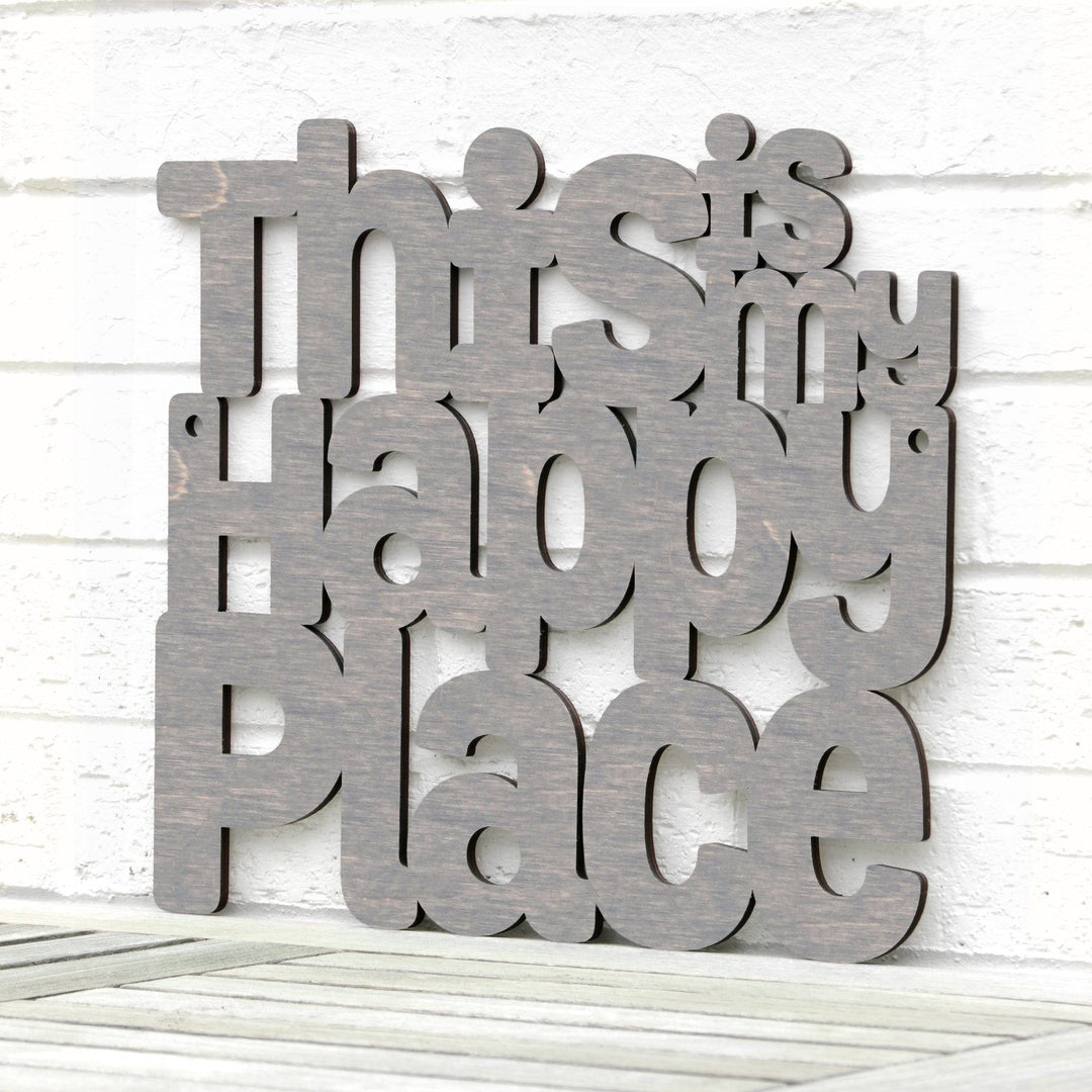 Spunky Fluff Proudly Handmade in South Dakota, USA Weathered Gray / Small This is my Happy Place