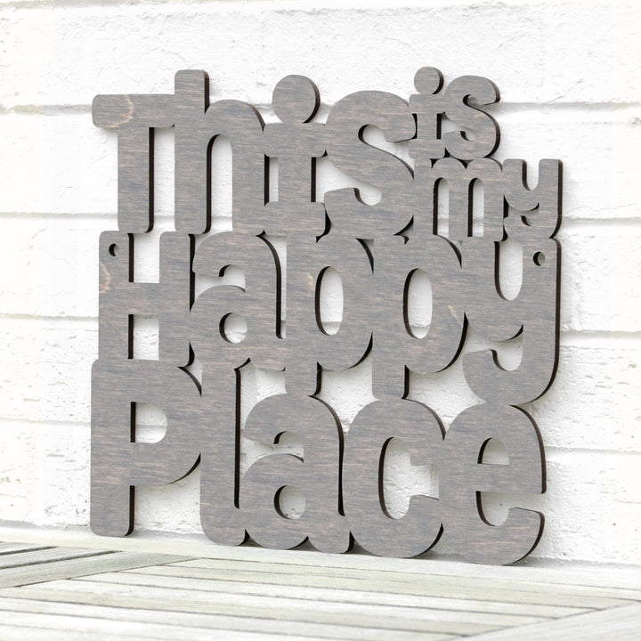 Spunky Fluff Proudly Handmade in South Dakota, USA Weathered Gray / Small This is my Happy Place