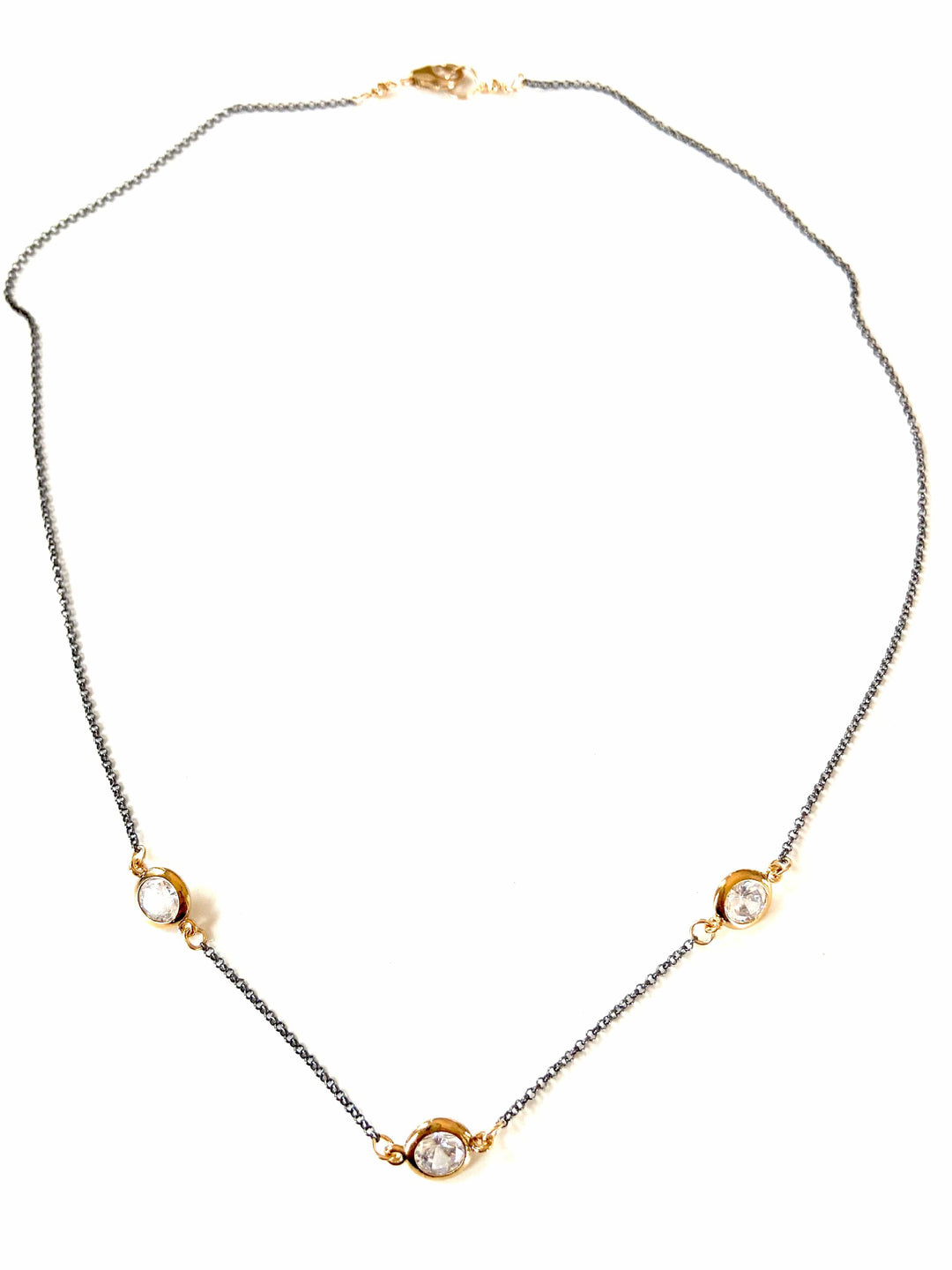 CV Designs Jewelry - Necklaces Three CZ Links Necklace