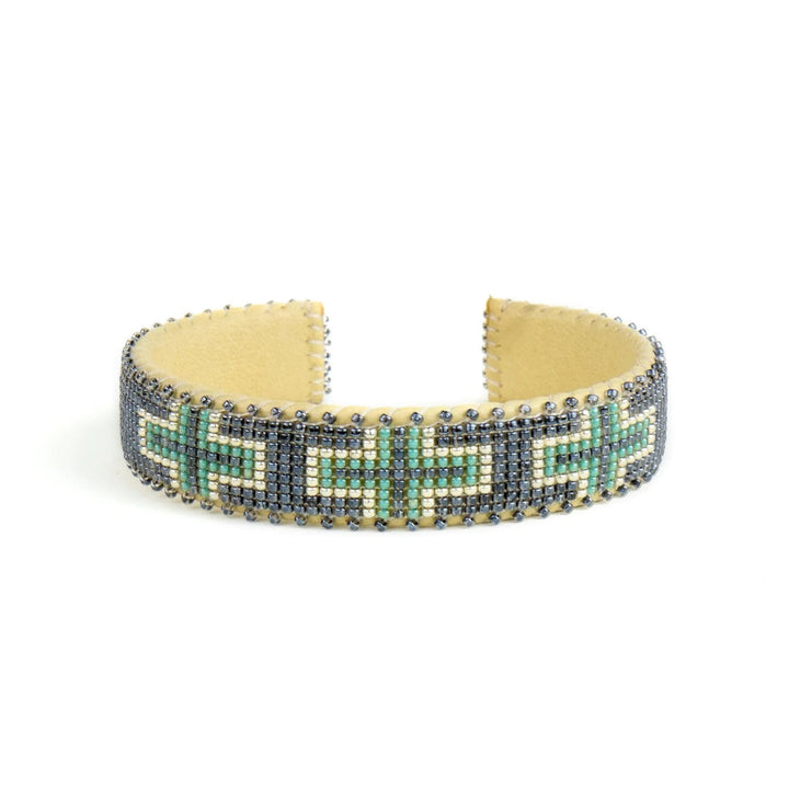 Etkie Jewelry Tia Beaded Glass Cuff-Small