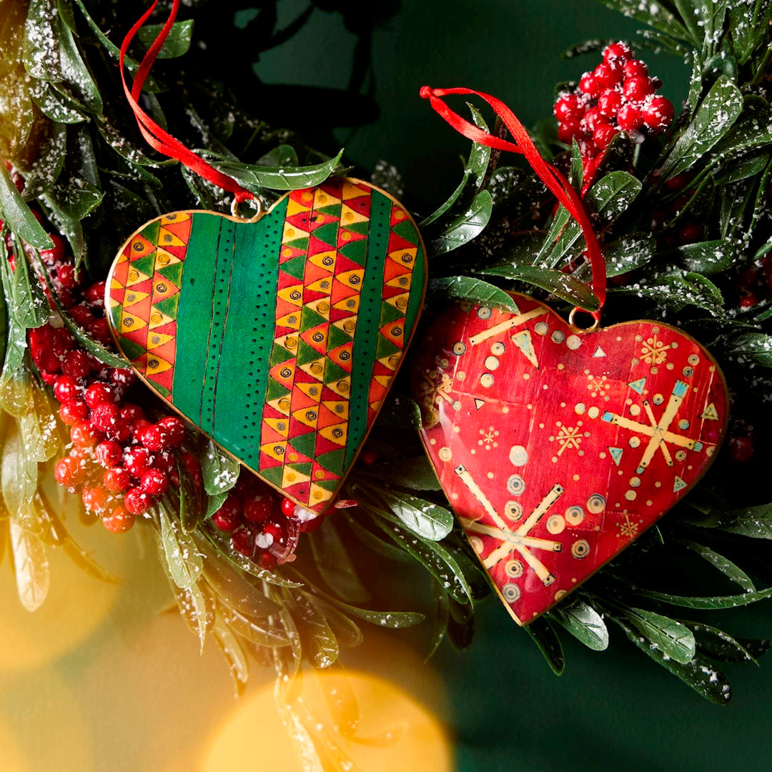 Demdaco Christmas Ornament Trees Metal Heart Ornament
