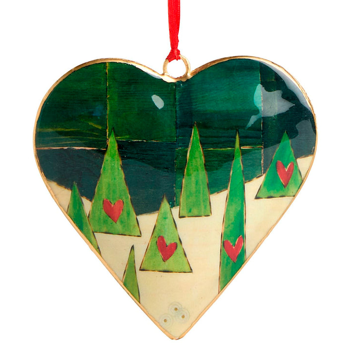 Demdaco Christmas Ornament Trees Metal Heart Ornament