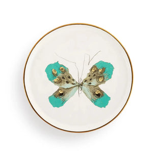 Demdaco Ceramics Turquoise Butterfly Ceramic Hanging Plate