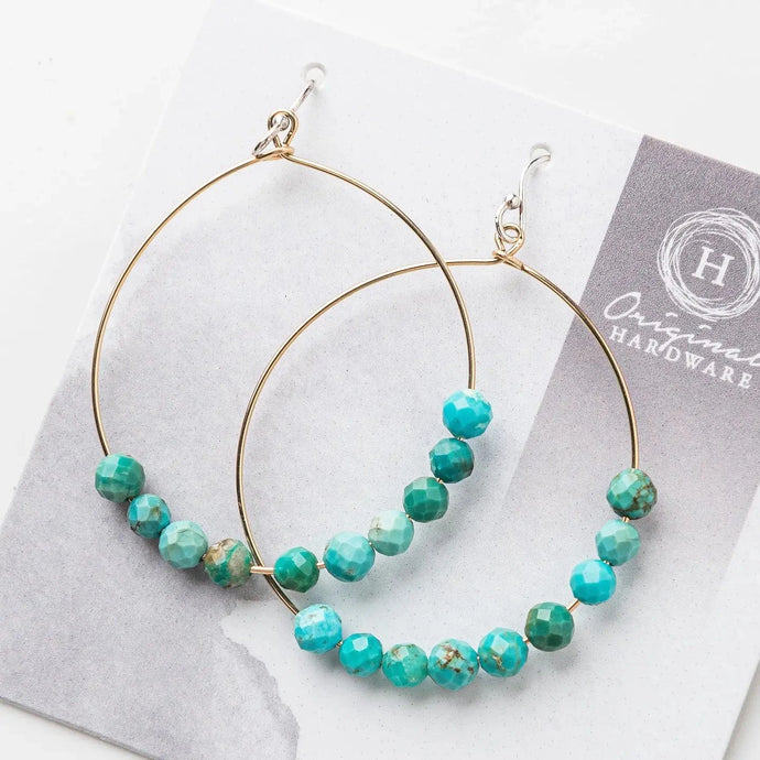Original Hardware Jewelry - Earrings Turquoise Hoop Earring