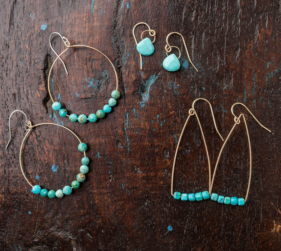 Original Hardware Jewelry - Earrings Turquoise Petite Cubist Earrings
