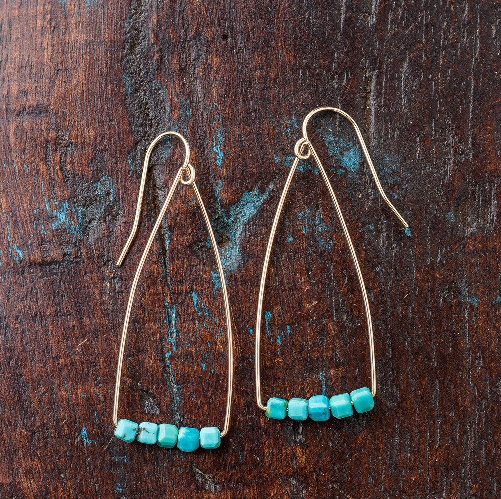 Original Hardware Jewelry - Earrings Turquoise Petite Cubist Earrings