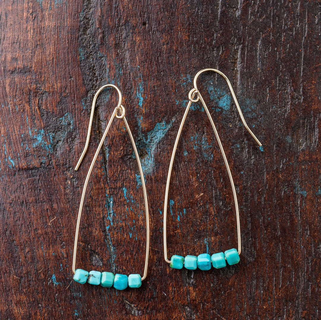 Original Hardware Jewelry - Earrings Turquoise Petite Cubist Earrings