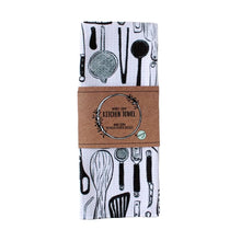 Load image into Gallery viewer, Ellembee Gift Two Sided Towels Black &amp; White Kitchen Utensils
