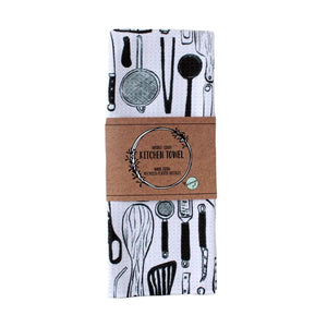Ellembee Gift Two Sided Towels Black & White Kitchen Utensils