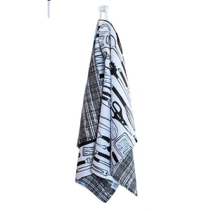 Ellembee Gift Two Sided Towels Black & White Kitchen Utensils