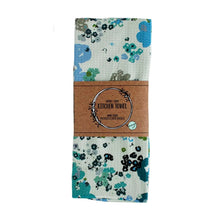 Load image into Gallery viewer, Ellembee Gift Two Sided Towels Blue Green Ditsy Flowers

