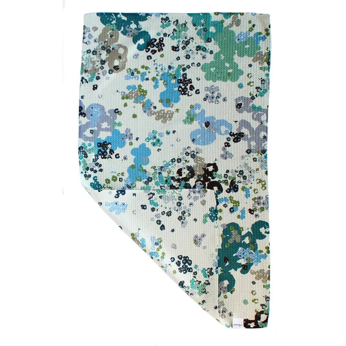 Ellembee Gift Two Sided Towels Blue Green Ditsy Flowers
