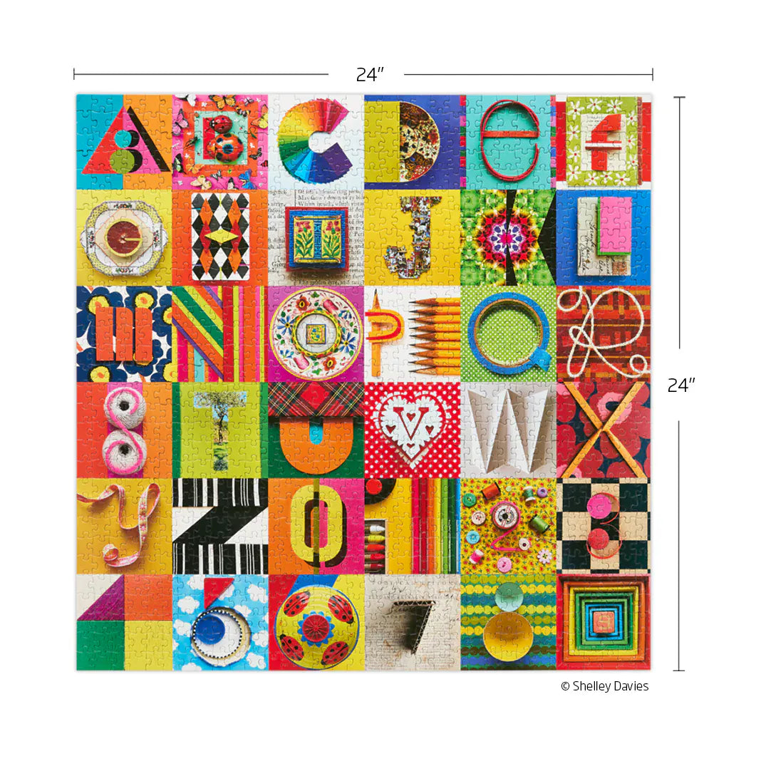 WerkShoppe Books Cards Games and Puzzles - Games and Puzzles Typeface Collage 1000 Piece Puzzle