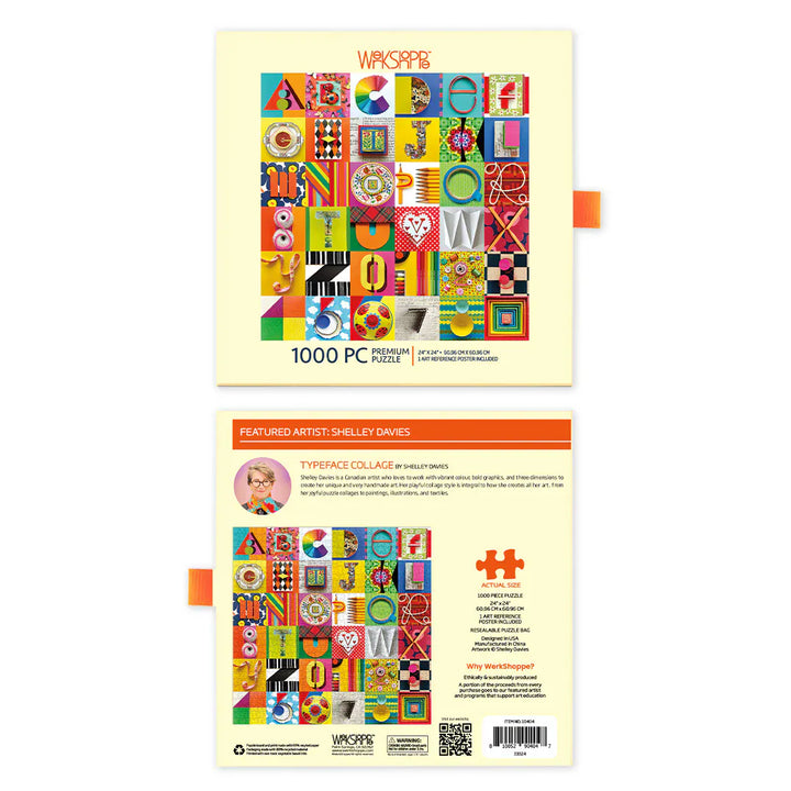 WerkShoppe Books Cards Games and Puzzles - Games and Puzzles Typeface Collage 1000 Piece Puzzle