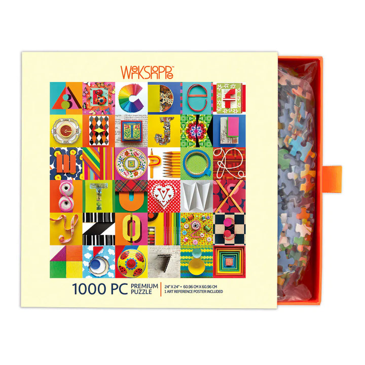 WerkShoppe Books Cards Games and Puzzles - Games and Puzzles Typeface Collage 1000 Piece Puzzle