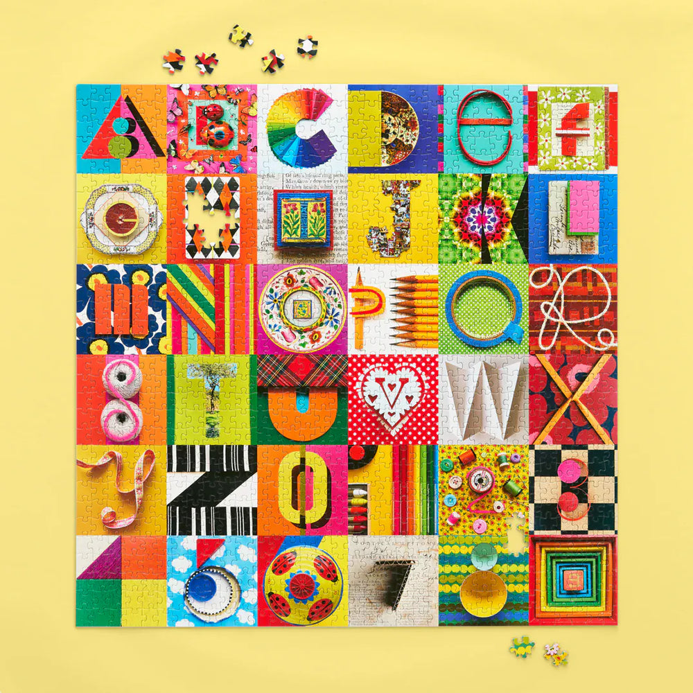 WerkShoppe Books Cards Games and Puzzles - Games and Puzzles Typeface Collage 1000 Piece Puzzle