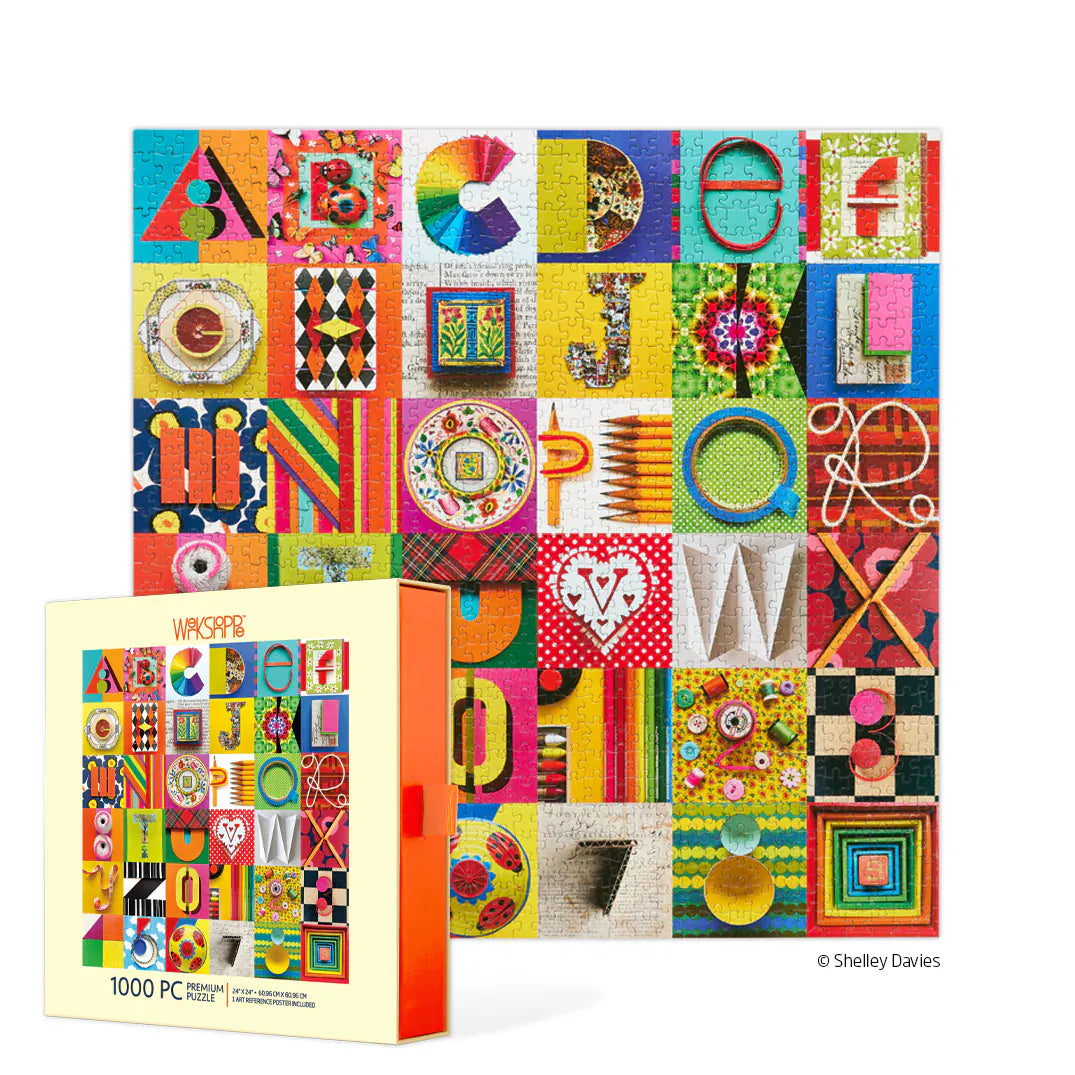 WerkShoppe Books Cards Games and Puzzles - Games and Puzzles Typeface Collage 1000 Piece Puzzle