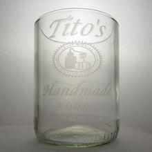 Load image into Gallery viewer, Old World Glass Proudly Handmade in South Carolina, USA Upcycled Titos Tumbler, Etched Titos Glass
