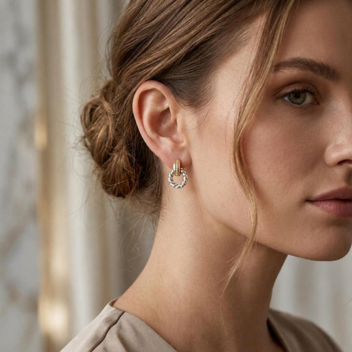 TAT2 Designs Jewelry - Earrings Veda Two-Tone Twist Earrings